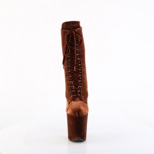 Dark / Brown Pleaser Flamingo-1045VEL Women's Boots | DN4713208