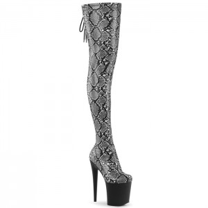 Grey / Black Pleaser Flamingo-3008SP-BT Women's Boots | SO0472156