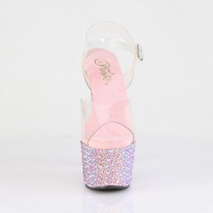 Pink Pleaser Bejeweled-708MS Women's Sandals | PB8749021