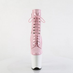 Pink / White Pleaser Flamingo-1020 Women's Boots | PI4672109