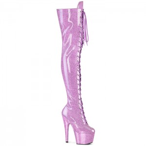 Purple Pleaser Adore-3020GP Women's Boots | XN2813590