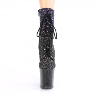 Purple / Black Pleaser Flamingo-1020OMBG Women's Boots | WE2650741