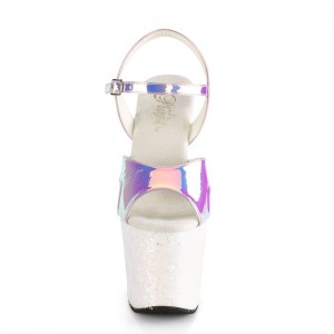 Purple / White Pleaser Unicorn-711LG Women's Sandals | SG9842761