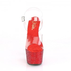 Red Pleaser Bejeweled-708DM Women's Sandals | WH7049185