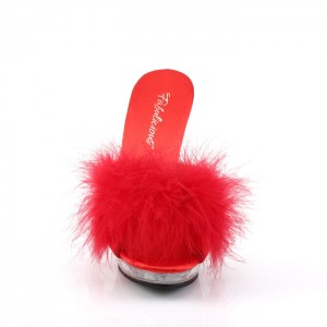 Red Pleaser Lip-101-8 Women's Slides | JZ1247539