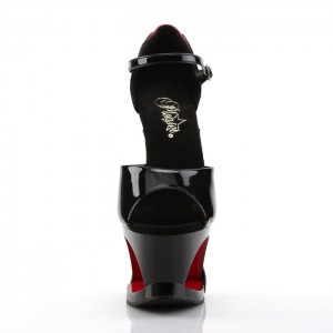 Red / Black Pleaser Moon-760FH Women's Sandals | IO8061542