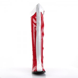 Red / White Pleaser Gogo-305 Women's Boots | RL4931278