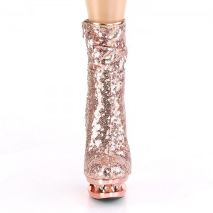 Rose / Gold Pleaser Blondie-R-1009 Women's Boots | IG6984752