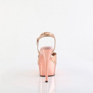 Rose / Gold Pleaser Delight-609 Women's Sandals | YQ5872169