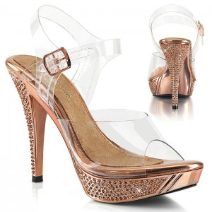 Rose / Gold Pleaser Elegant-408 Women's Sandals | PD9631805