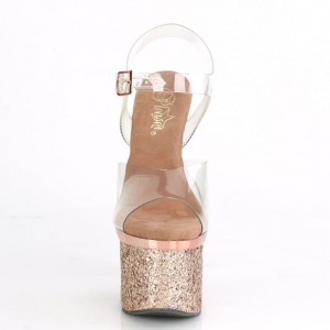 Rose / Gold Pleaser Esteem-708CHLG Women's Sandals | CQ4365789