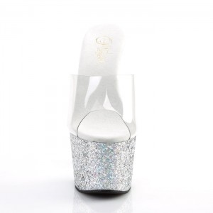 Silver Pleaser Adore-701LG Women's Slides | DZ1034758