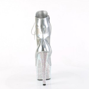 Silver Pleaser Bejeweled-1020-7 Women's Boots | DZ0467135