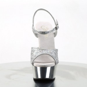 Silver Pleaser Delight-609G Women's Sandals | KC4267189