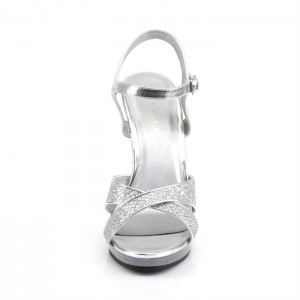 Silver Pleaser Flair-419(G) Women's Sandals | QX8527143