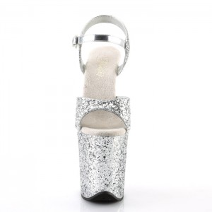 Silver Pleaser Flamingo-810LG Women's Sandals | VO1798564