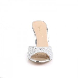 Silver Pleaser Lucy-01 Women's Slides | BG9863524