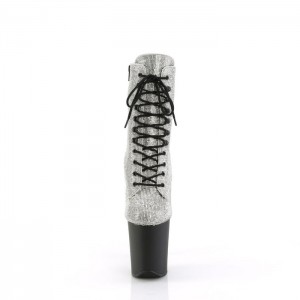 Silver / Black Pleaser Flamingo-1020RS Women's Boots | IG3208175