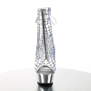 Silver / Silver Pleaser Delight-1018HG Women's Boots | OM4937102