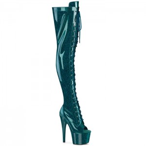 Turquoise Pleaser Adore-3021GP Women's Boots | AL9650324