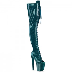 Turquoise Pleaser Flamingo-3021GP Women's Boots | PV4723681