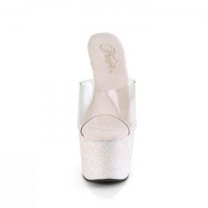 White Pleaser Adore-701HMG Women's Slides | TZ0216759