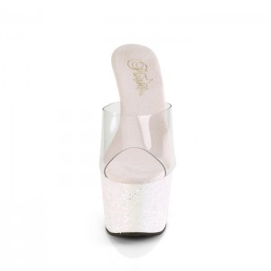 White Pleaser Adore-701LG Women's Slides | SP0482169