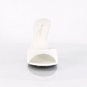 White Pleaser Classique-01 Women's Slides | YW3149856