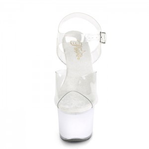 White Pleaser Discolite-708 Women's T-Straps | DK8574321