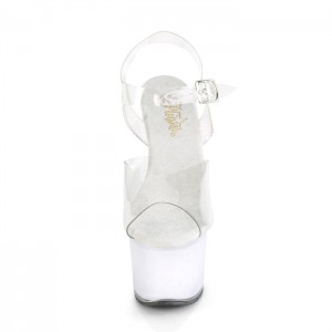 White Pleaser Echolite-708 Women's T-Straps | KP6824501