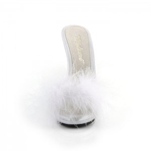 White Pleaser Poise-501F Women's Slides | VX0859421