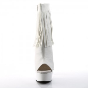 White / White Pleaser Delight-1019 Women's Boots | TC8714953