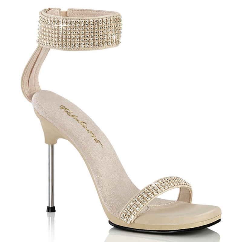 Beige Pleaser Chic-40 Women's Sandals | UT5036174