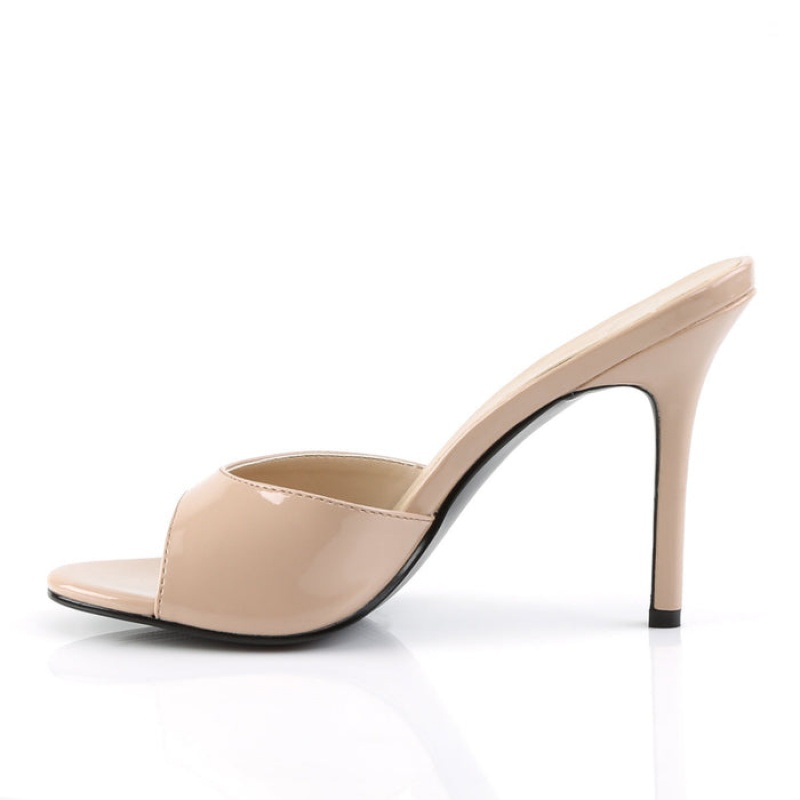 Beige Pleaser Classique-01 Women's Slides | CN9164385