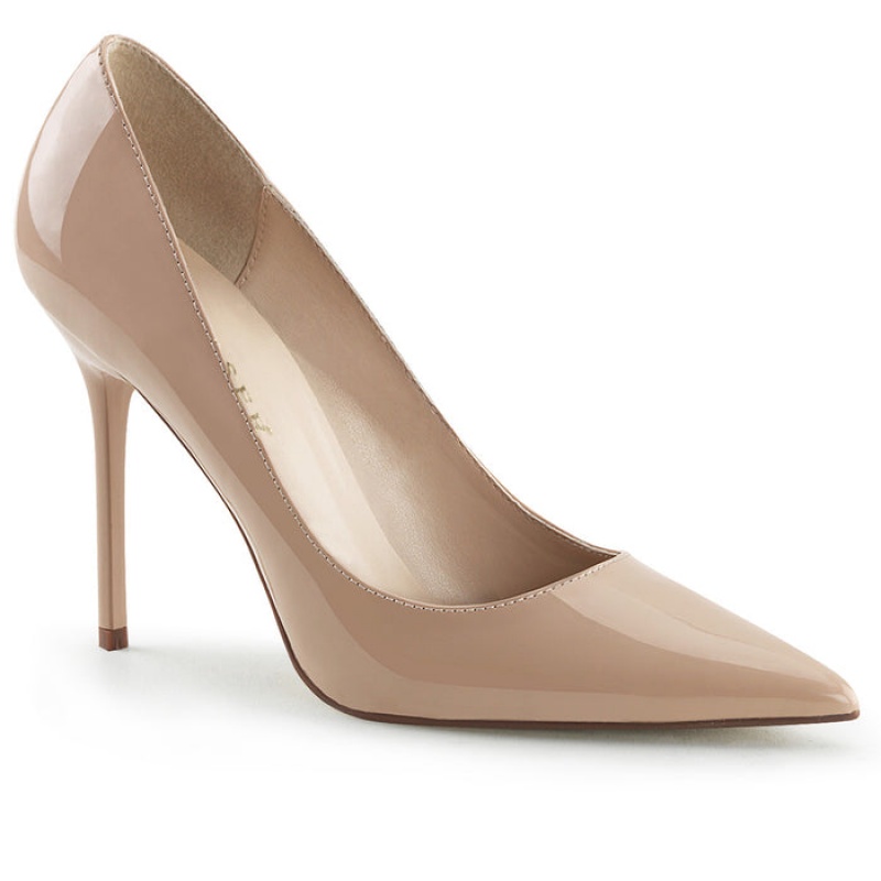 Beige Pleaser Classique-20 Women's Pumps | WV9206543