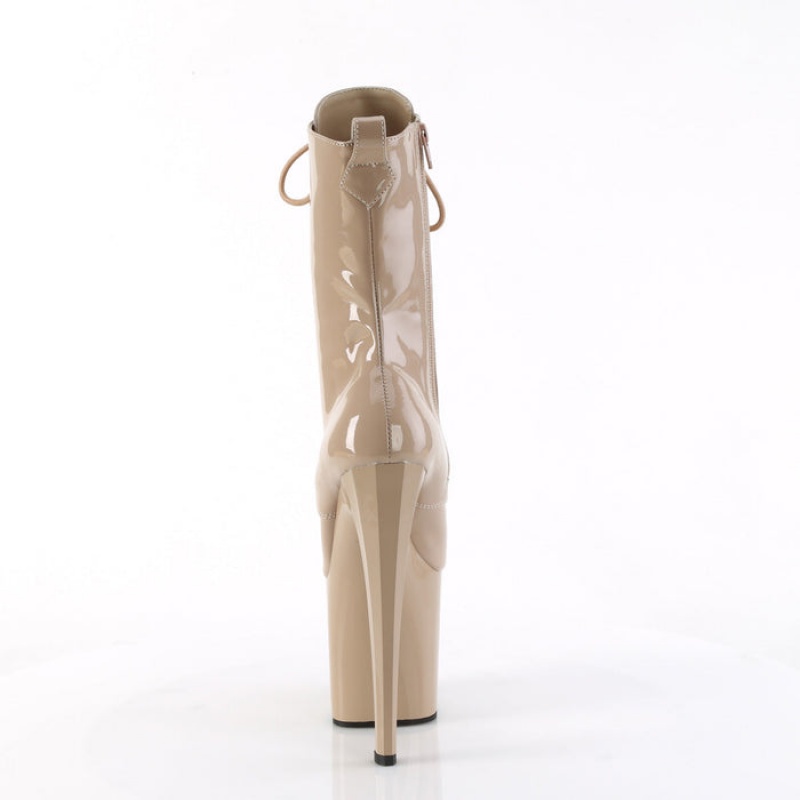 Beige Pleaser Enchant-1040 Women's Boots | EA5984670