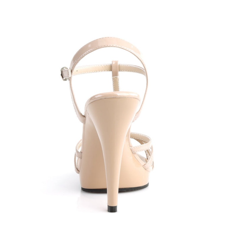 Beige Pleaser Flair-420 Women's Sandals | JT3764051