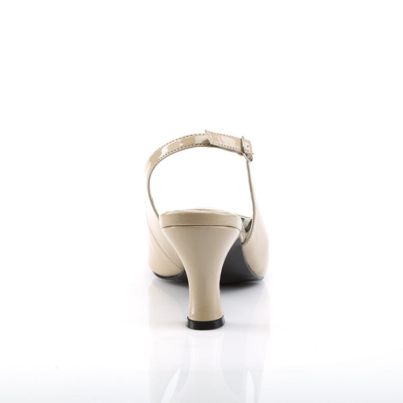 Beige Pleaser Jenna-02 Women's Slingbacks | AS4189573