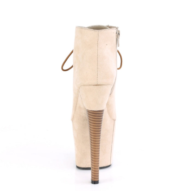 Beige Pleaser Radiant-1005 Women's Boots | WY5076381