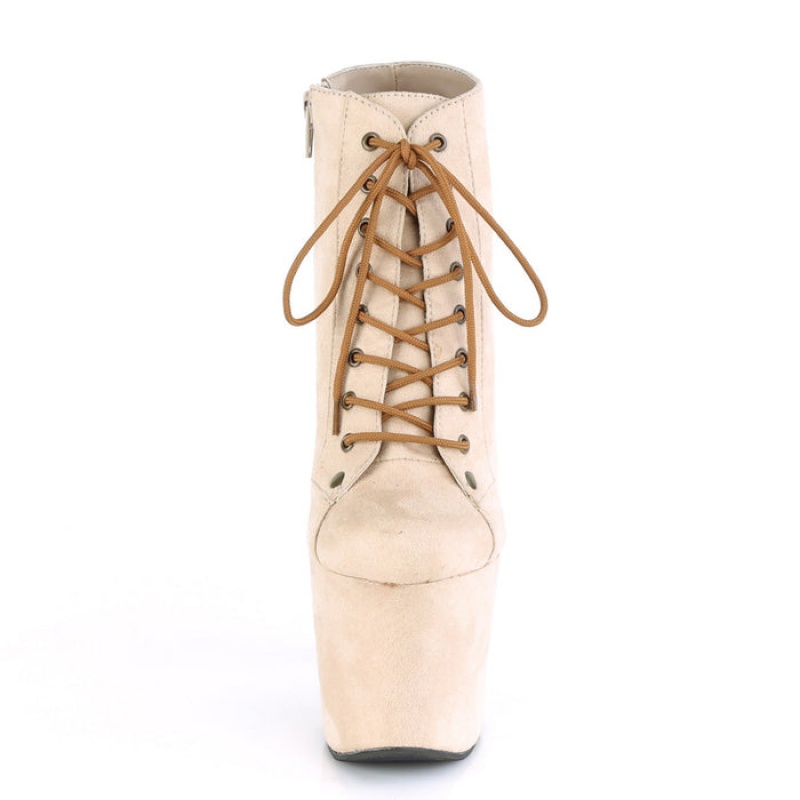 Beige Pleaser Radiant-1005 Women\'s Boots | WY5076381