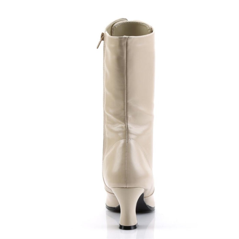 Beige Pleaser Victorian-120 Women's Boots | WV4910875