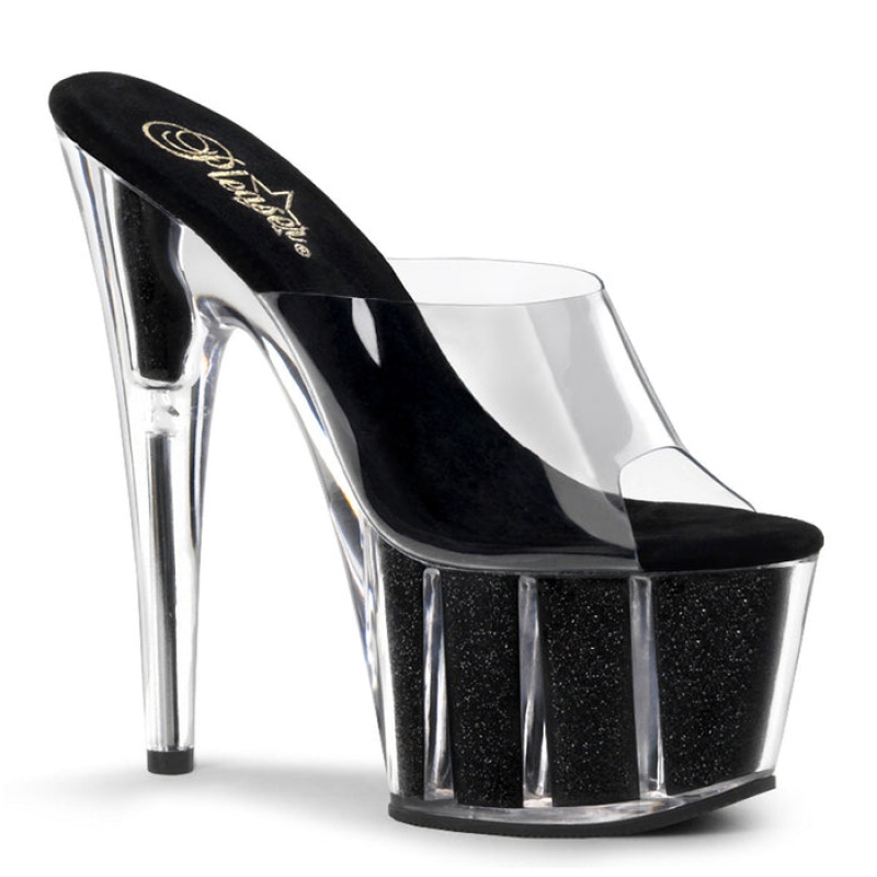 Black Pleaser Adore-701G Women's Slides | SO6458910