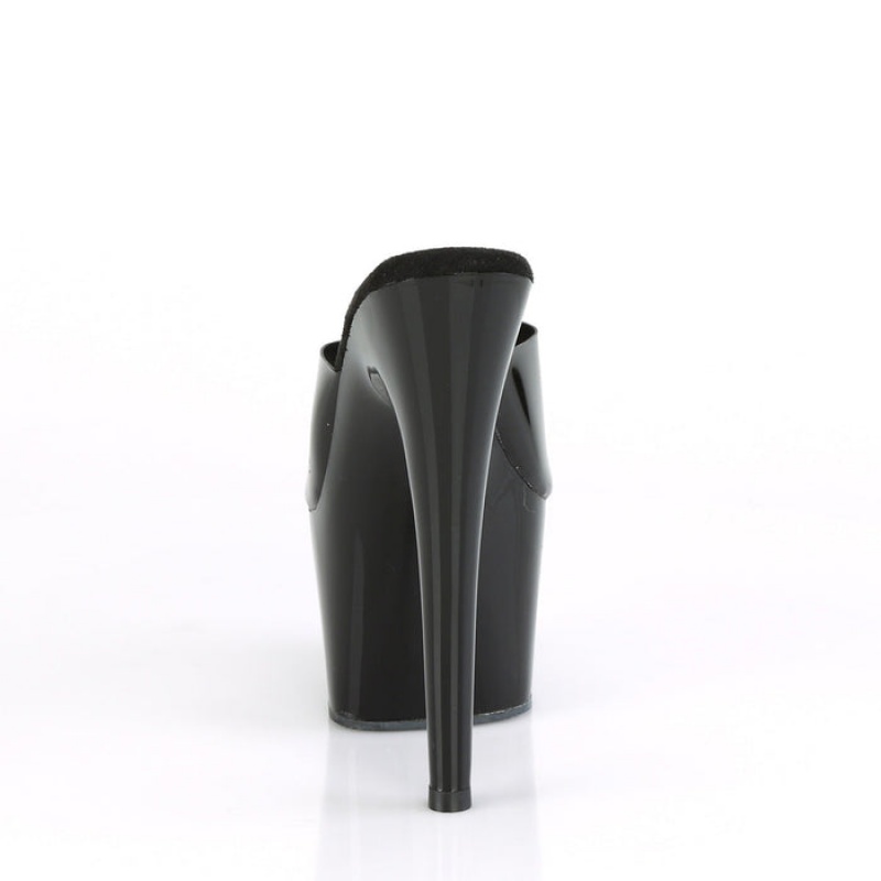 Black Pleaser Adore-701N Women's Slides | OQ7462109