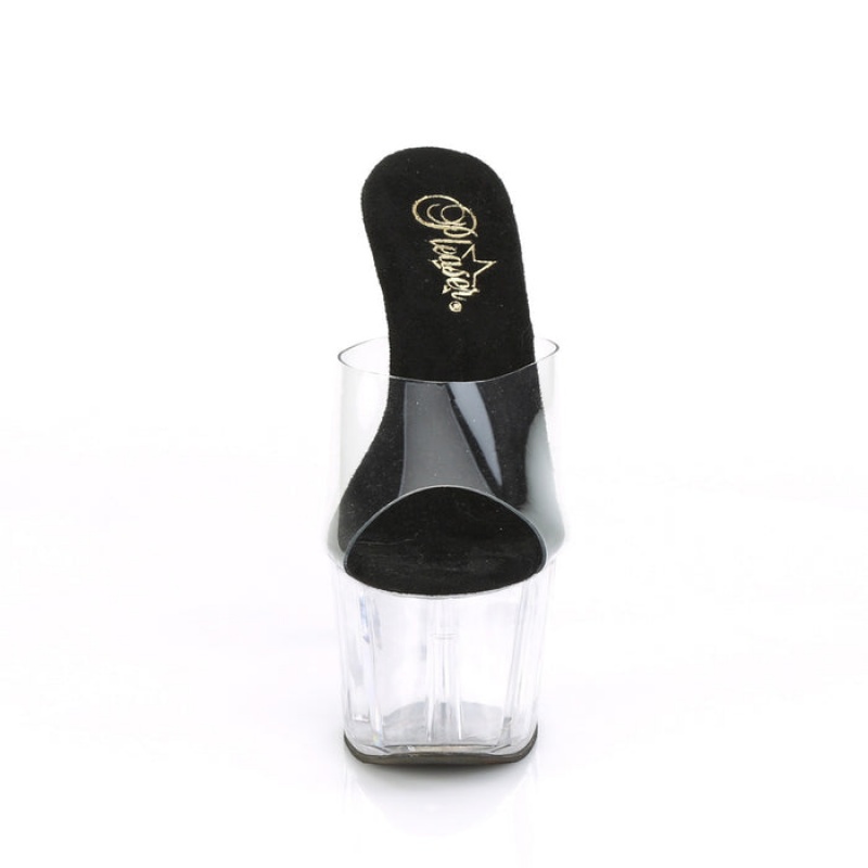 Black Pleaser Adore-701 Women's Slides | SR1869702