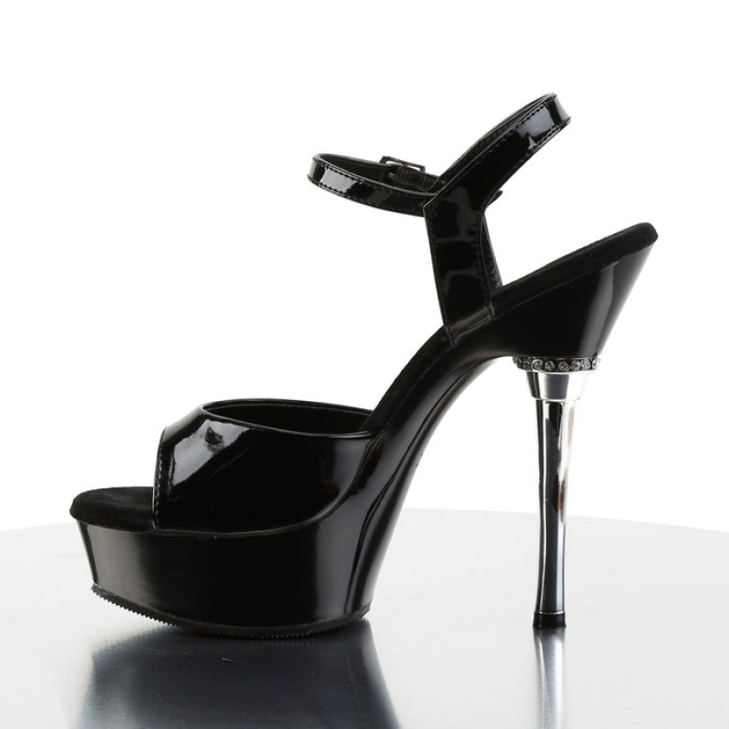 Black Pleaser Allure-609 Women's Sandals | WB4620397