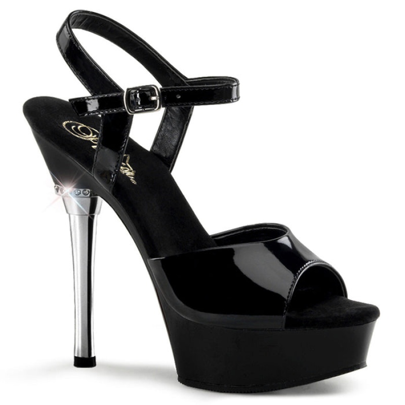 Black Pleaser Allure-609 Women's Sandals | WB4620397