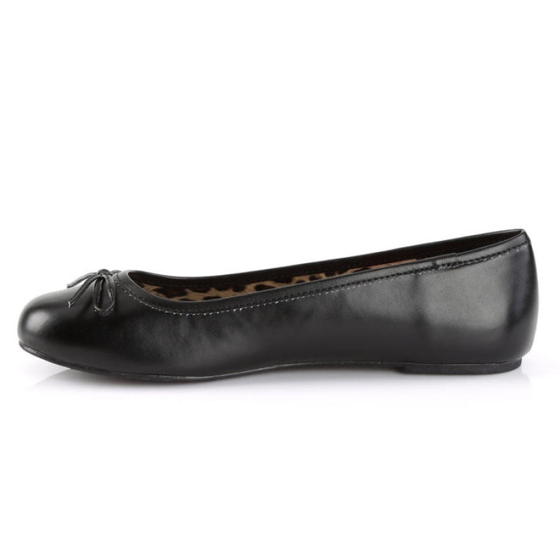 Black Pleaser Anna-01 Women's Flats | LT3475128