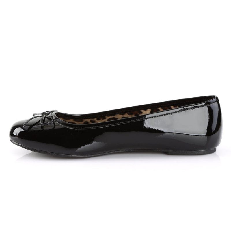 Black Pleaser Anna-01 Women's Flats | ZI1056248