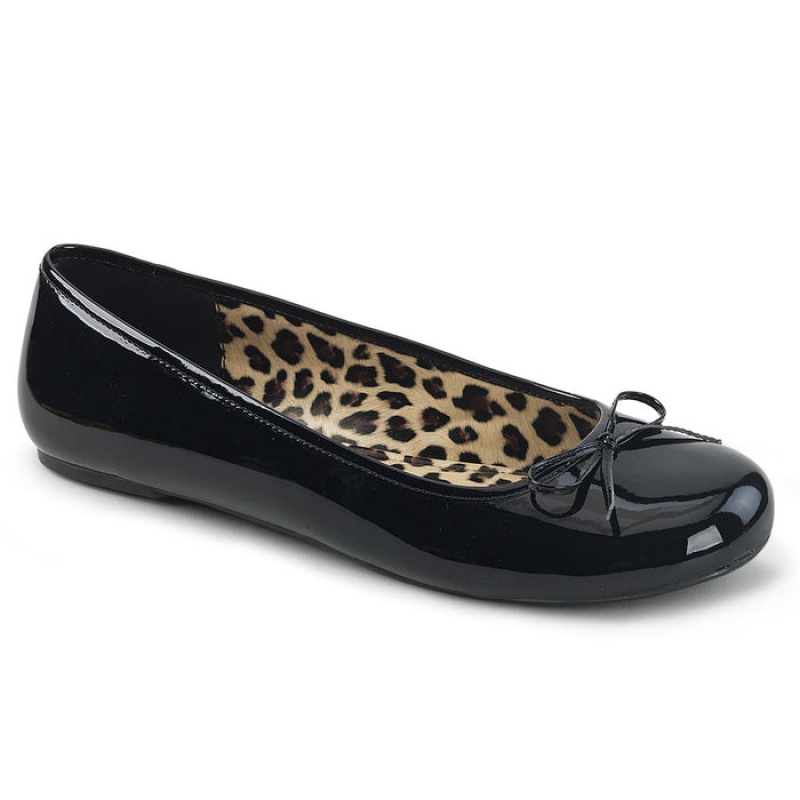 Black Pleaser Anna-01 Women's Flats | ZI1056248