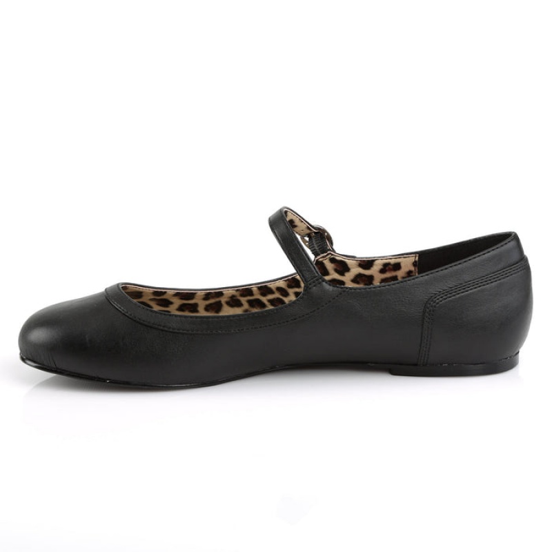 Black Pleaser Anna-02 Women's Flats | UD7219854